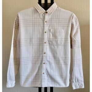 Abercrombie & Fitch Mens Size L Flannel Shirt Cream Beige